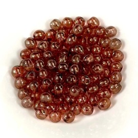 PRECIOSA Czech Pressed Druk Round Smooth Glass Beads 4mm Pink Gold Iris 100 pieces CL847