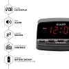 Sharp Digital Alarm Clock, SHARP, Midnight Black, Easy Controls, Red