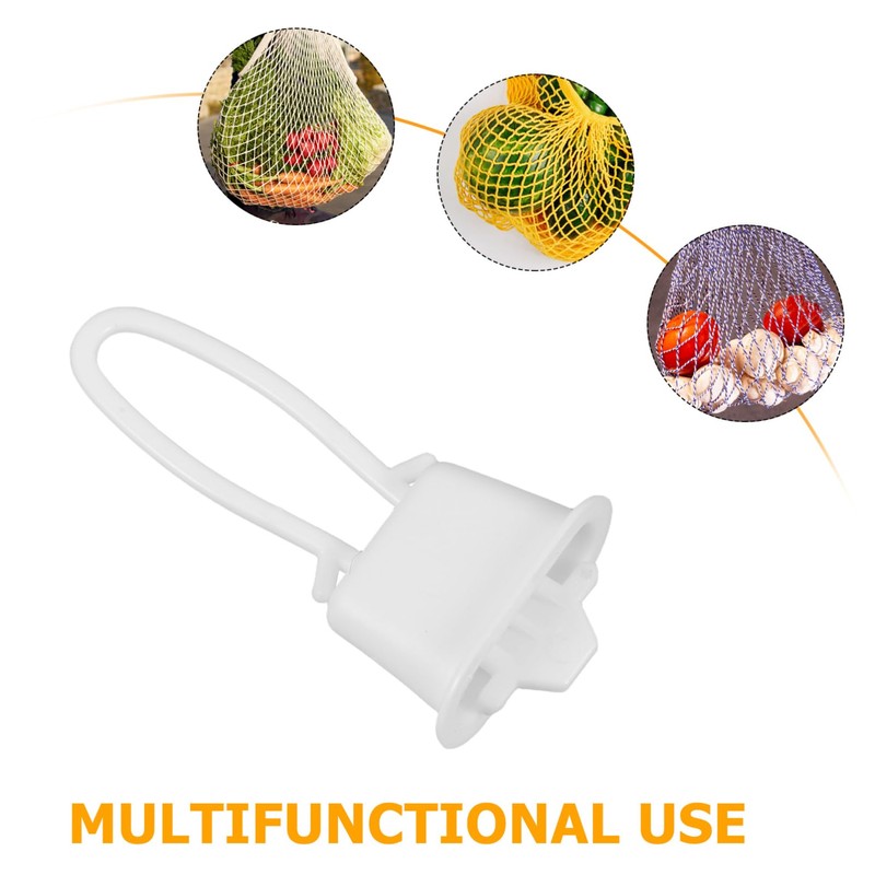 LALAFINA 200pcs Mesh Bag Loop Closures Plastic Storage Hooks For