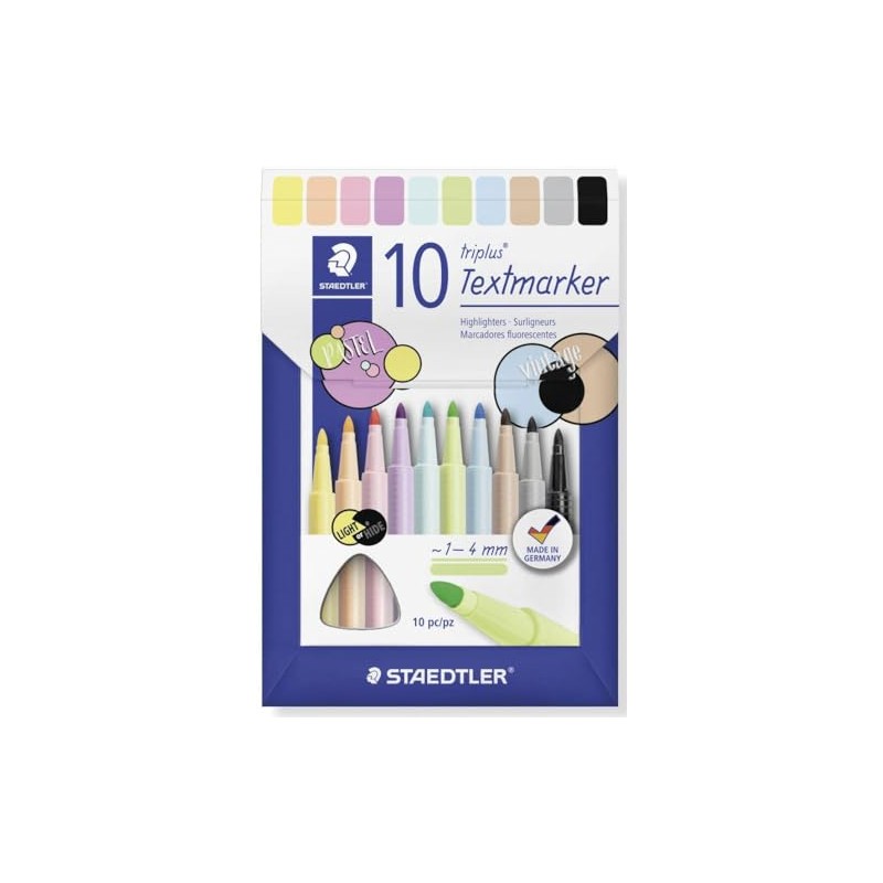 STAEDTLER Triplus Highlighter, Ergonomic Triangular Shank, Line Width 1-4 mm,