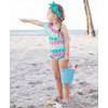RuffleButts Girls UPF50+ Sun Protection One Shoulder Single Ruffle One