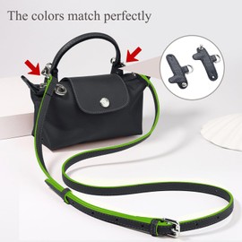 TUKYWAN Bag Strap Accessories for Longchamp Bag Mini,Punch-Free Leather Bag Transformation Accessories for mini Pouch Handbag Crossbody Bags Conversion(Gray)