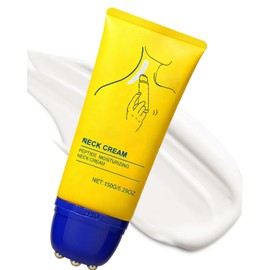 Nascence Neck Firming Cream with Roller，Anti-Aging Neck & Chest Cream with Multi-Peptide, Collagen, Hyaluronic Acid, Carnosine, Ceramide, Hydrating & Tightening & Lifting Cream