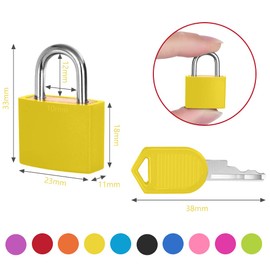 10 Pack Suitcase Lock with Key Small Padlock Luggage Lock Travel Lock Backpack Lock, Color Metal Padlock with Key, Small Padlock for Travel Backpack Play Fitness