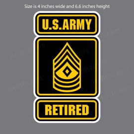 AR-2282 Army Logo Retired First 1st Sergeant E8 Bumper Sticker Window Decal 4x6