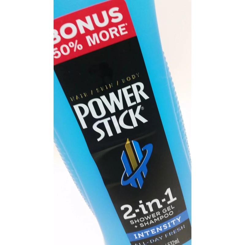 PowerSStick (4 Bottles) PowerStick INTENSITY Rejuvenating Shower Gel + SHAMPOO