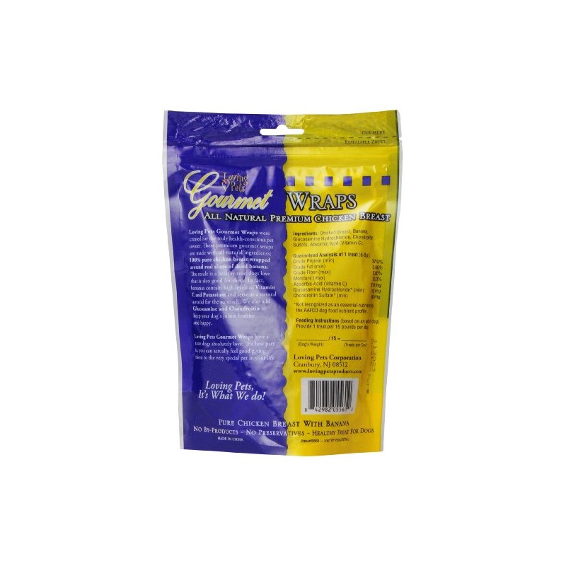 Loving Pets Gourmet All Natural Premium Banana and Chicken Wraps