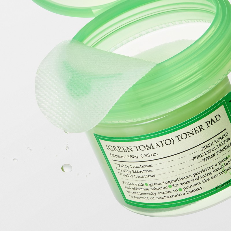 pulley Fully Green Tomato Toner Pads, 60 sheets, impurity removal