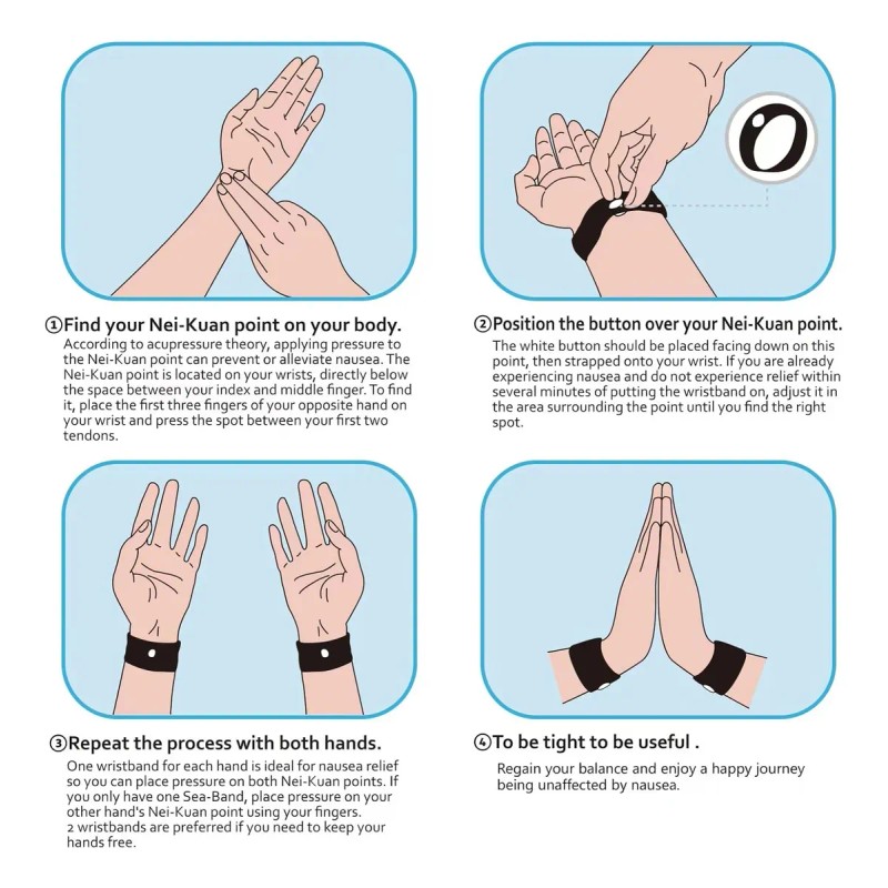 3 Pares Pulseras De Acupresion Para Nauseas