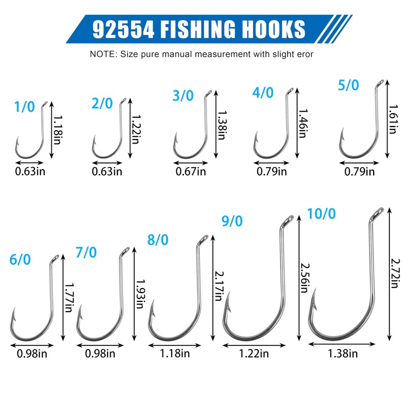 Octopus Beak Circle Hooks, 30pcs Stainless Steel Fishing Hooks Big