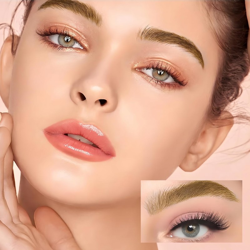 MOTIBACK Eyebrow Pencil, Multi-Fork Brush Tip Eyebrow Pen, Brown Eyebrow