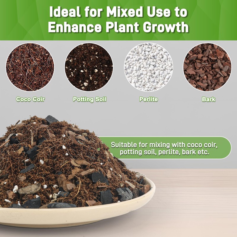 2 Quarts Horticultural Charcoal for Indoor Plants-Hardwood Potting Soil Amendment