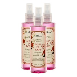 Florigan Agua de Rosas Tónico Facial Hidratante Libre de Parabenos Pack 2x250ml