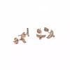 Unbranded Rose Gold Stainless Steel Earrings-Whale Tail Studs-10mm - 2