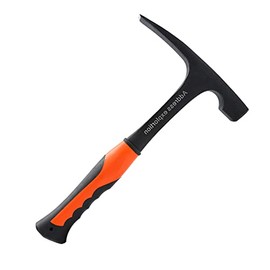 Wincal RXZER23 Geological Hammer - Professional Geological Survey Hammer, Geological Survey Brick Hammer, Flat Head Rock Pick Outdoor Geology Mineral Exploration Tool,Orange , Black