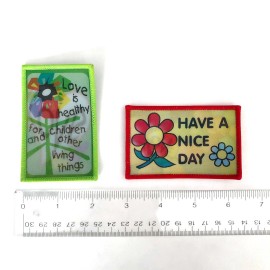 Assorted Flower Love Ladybug Butterfly Girl Lenticular Iron-On Patch (Set of 5)