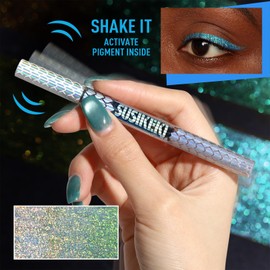 SUSIKEKI Chameleon Metallic Duochrome Liquid Eyeliner, Color Shifting Shimmery Eye Liner, Duo-color Waterproof Long Lasting Glitter Eye Makeup Pen Eyeliners (Mermaid Gleam)