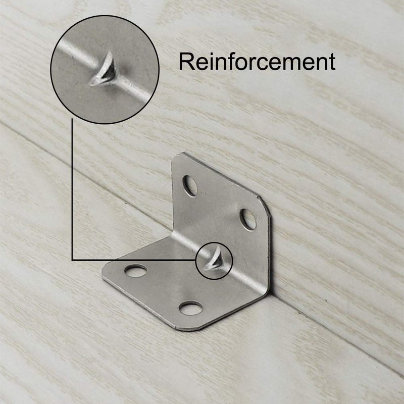 100 Pcs Stainless Steel Corner Bracket,L Shape Corner Brace/Heavy Duty