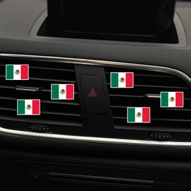 6 Pcs Mexican Flag Air Vent Clips, Mexico Car Air Fresheners Vents Clips Car Diffuser Funny Car Interior Decor Charm Car Decoration Cute Car Accessories for Women Men