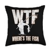WTF Where's the Fish, Fishing Throw Pillow