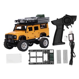 2.4G Remote Control Climbing Off Road Vehicle Simulation 1:28 Mini RC Car Toy with Light Openable Door Yellow