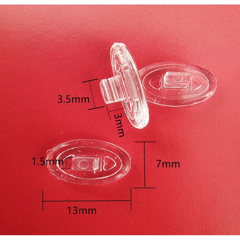 HeCheng Clear Rubber Silicon Clip On Type Nose Pads Pieces