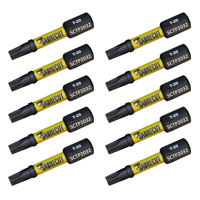 10 x SabreCut SCTP2032_10 32mm T20 TX20 Torx Tamper Proof