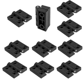 10 Hinges 50 x 50 mm Made of Polyamide Plastic for Screw-On - for Doors Flaps Lid Ideal for Use with T V Slot Profiles | 3 Sizes to Choose From