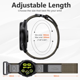 ANCOOL for Garmin Venu 3/Venu 2 Watch Band/Vivoactive 4/Forerunner 265/255 Band, 22mm Nylon Watch Band for Galaxy Gear S3 Frontier/Watch 3 45mm/Watch 46mm Bands for Men Women, Grey/Brown