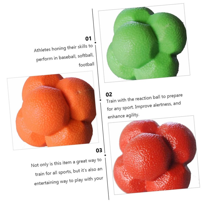 VICASKY 3pcs Hexagonal Reaction Balls Durable Agility Training Equipment Fitness