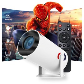 2025 OptiZen Mini Projector, 720p HD & 4K Support, Portable Projector with WiFi 6 & Bluetooth 5 Auto Keystone Correction, Works with Android, USB, HDMI, TV Stick, Tablet, 12,000 Lumens, 180° Rotation