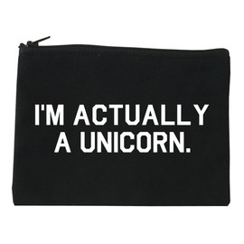 Im Actually A Unicorn Cosmetic Makeup Bag Black Large