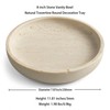 Natural Travertine Round Decorative Tray - 8-inch Beige Stone Vanity