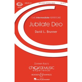 Jubilate Deo: mixed choir (SAB), 2 trumpets, horn, trombone, tuba and organ. Partition de chœur.