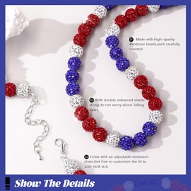 Inspired Bling Baseball Necklace For Athlete Players|Ice Collection Pollyanna Rhinestone Beaded Baseball Necklaces|Sparkle Baseball Drip Accessory Jewelry Team Gifts For Men Women Phil's 22in