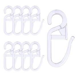 Redamancy Curtain Hooks, Pack of 120 Universal Over-Clip Hooks, Transparent Folding Hooks, with 6 mm Eyelet Curtain Hooks, for Curtain Rods and Curtain Rods