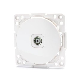 White plug for German or French 1-way TV, elegant and functional installation, provides a stable and high-quality connection to your entertainment system.