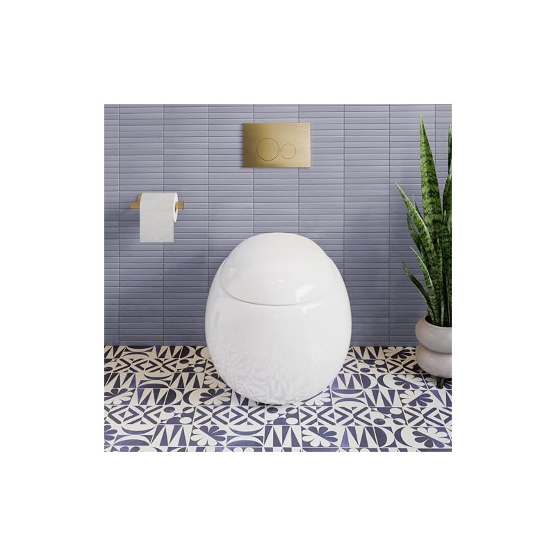 Wall Mount Dual Flush Metal Actuator plate in Matte Gold