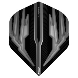 Hardcore Radical Black & Grey Extra Thick Standard Dart Flights - 4 Sets Per Pack (12 Dart Flights in Total)