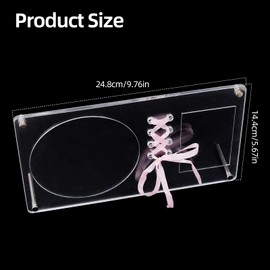 NICENEEDED Photocard and CD Holder Stand, 5.7x9.8 inch Acrylic Standing Display Clear Trading Cases Protectors, Transparent Photocard Display Frame for Kpop Sports Card (1 CD & 1 Card)