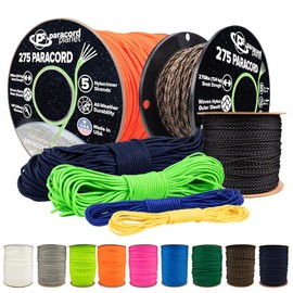 Paracord Planet 275lb Paracord – 3/32 Inch (2.38 mm) Nylon Crafting Cord with 5 Strand Inner Core – White (50 ft)