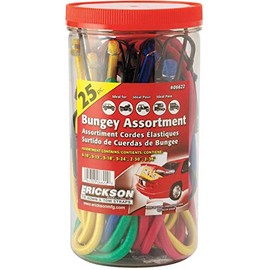 Bungee Cords - Assorted Sizes + Colours, 25 Pieces