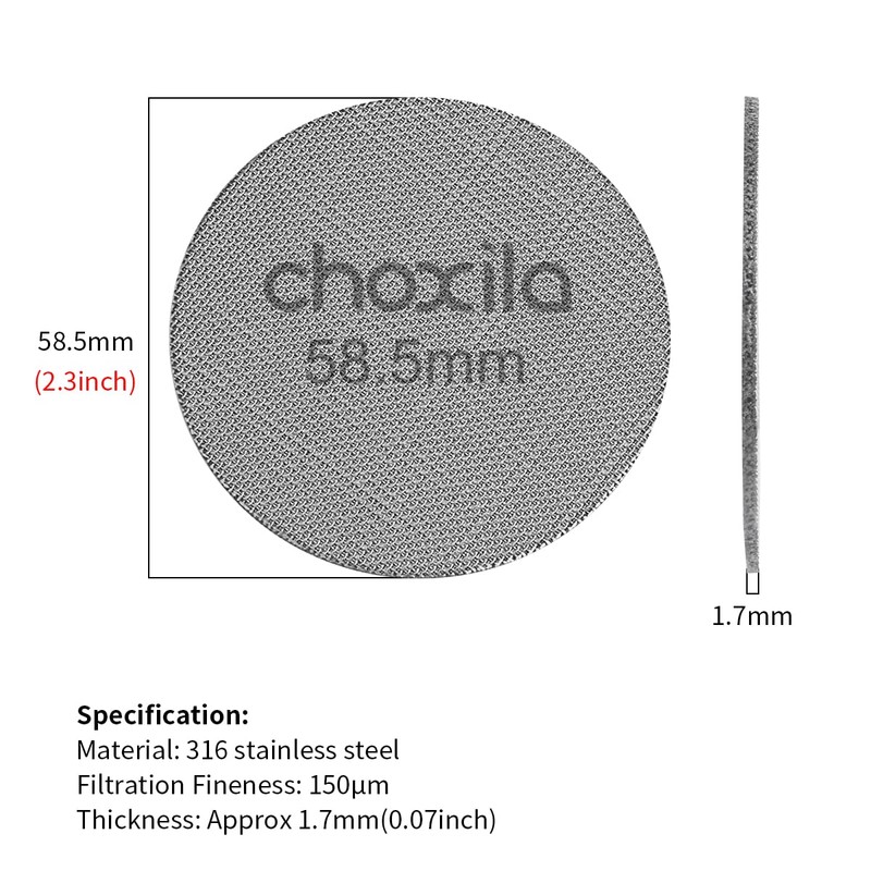 Espresso Puck Screen Choxila 1.7 Thickness 100μm Filter Fineness Reusable