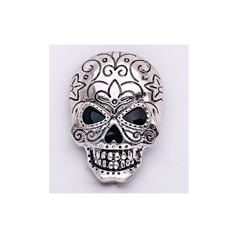 WLLAY Men Gothic Punk Skull Head Skeleton Brooch Pin For
