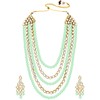 Aheli Kundan Pearl - Juego de collar y pendientes largos