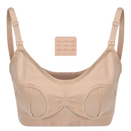 Hands Free Pumping Bra Wireless Nursing Bra Breastfeeding Women Underwear BraSkin Color XL
