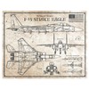 F-15 Strike Eagle - DaVinci or Blueprint Style Illustration -