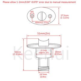 Heavy Duty 316 Stainless Steel Boat Marine Garboard Drain Plug Kit with Screws & O Ring for 1 Inch(25.4MM) Hole 3/4IN(18.7MM) Thread O.D.Plumbing Fittings