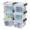 IRIS USA 6 Pack 6.5qt WEATHERPRO Airtight Plastic Storage Bin