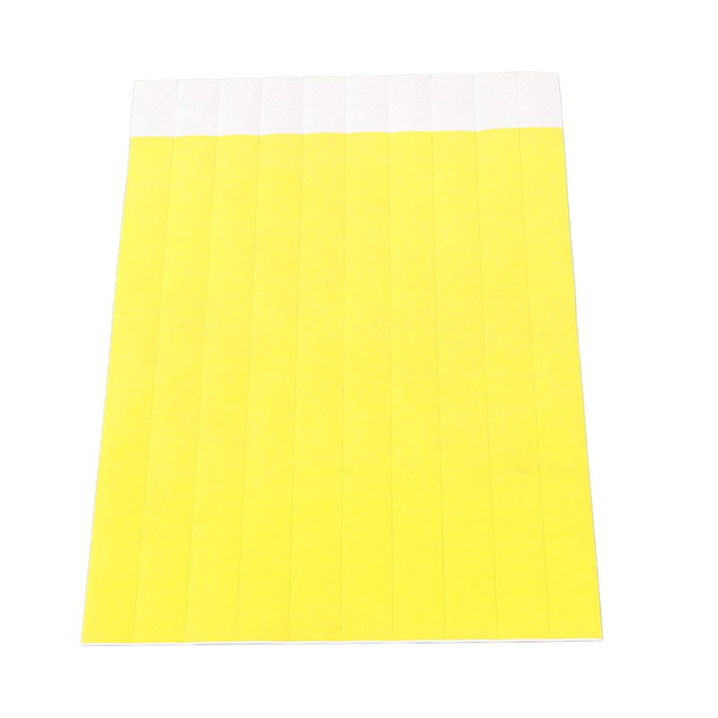 500PCS Paper Wristband Yellow Bracelets Disposable Waterproof Tear Resistant Paper